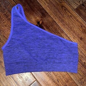 Nux Purple Seamless One Shoulder Sports Bra